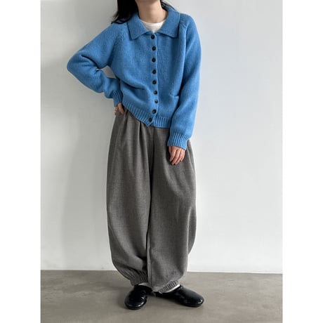 soft collar knit cardigan　/3color　un2156