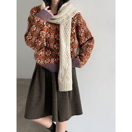vintage jacquard knit cardigan & pullover　un2158