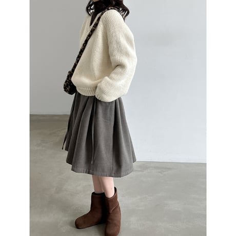 chunky knit v-neck pullover　/2color　un2171