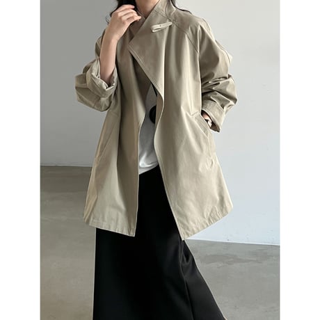 stand collar half trench coat　/2color　un2174