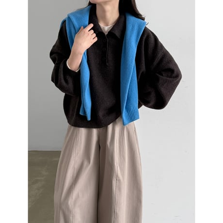 relaxed polo collar knit　/3color　un2155