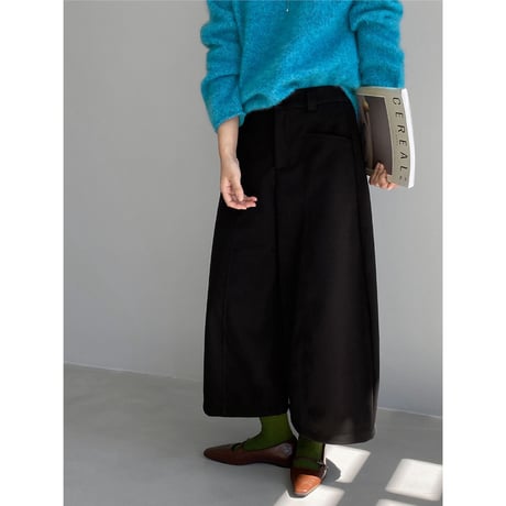 structured tuck wide leg pants　/2color　un2226