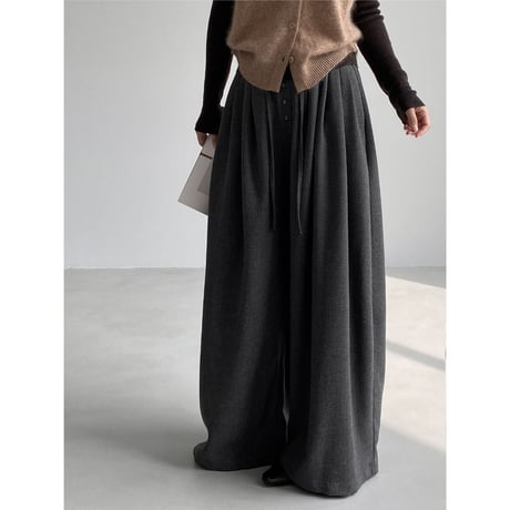 high waist tuck wide leg pants　un2224