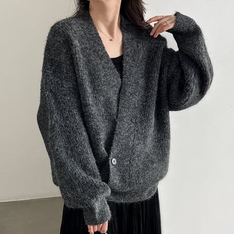 soft brushed v-neck knit cardigan　/3color　un2164