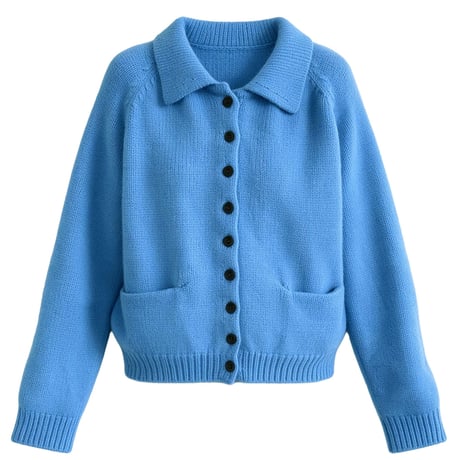 soft collar knit cardigan　/3color　un2156