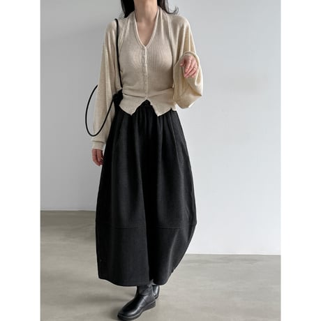 ribbed volume wide pants　/2color　un2154