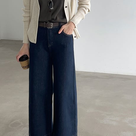 classic wide leg denim pants　un2167