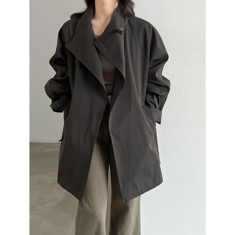 stand collar half trench coat　/2color　un2174