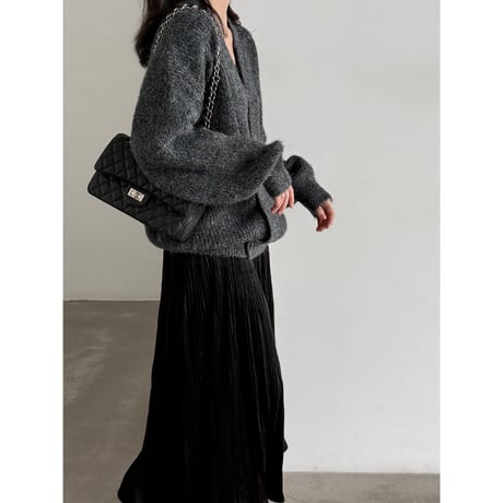 soft brushed v-neck knit cardigan　/3color　un2164