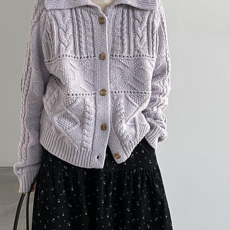 heritage cable knit cardigan　/2color　un2150