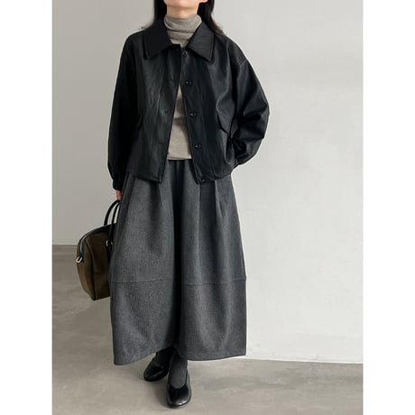 ribbed volume wide pants　/2color　un2154