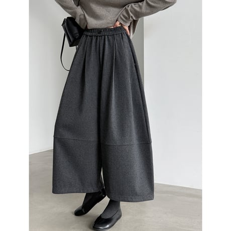 ribbed volume wide pants　/2color　un2154