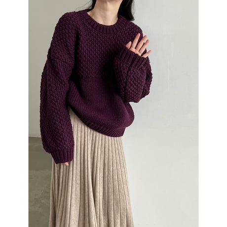 textured chunky knit pullover　/2color　un2172