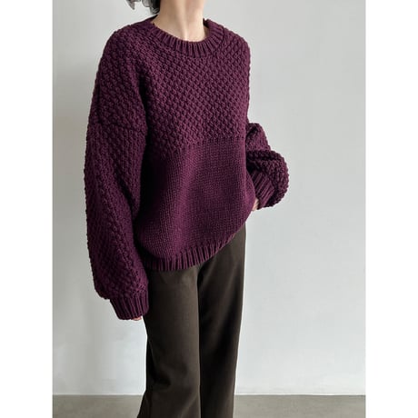 textured chunky knit pullover　/2color　un2172