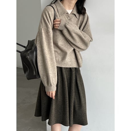 relaxed polo collar knit　/3color　un2155