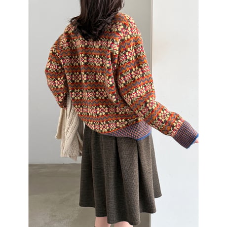 vintage jacquard knit cardigan & pullover　un2158