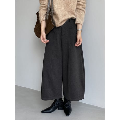 structured tuck wide leg pants　/2color　un2226