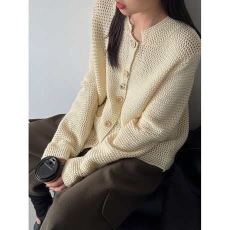 waffle knit cardigan　NK2636