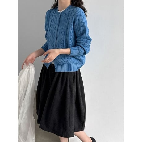 cable knit cardigan /4color　NK2627