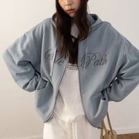 embroidered zip-up hoodie　NK2630