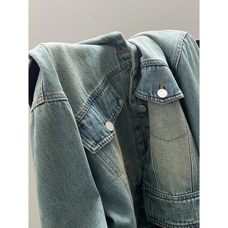 stand collar denim jacket　NK2496
