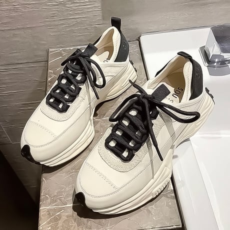 chunky sole contrast sneakers /2color　NK2218