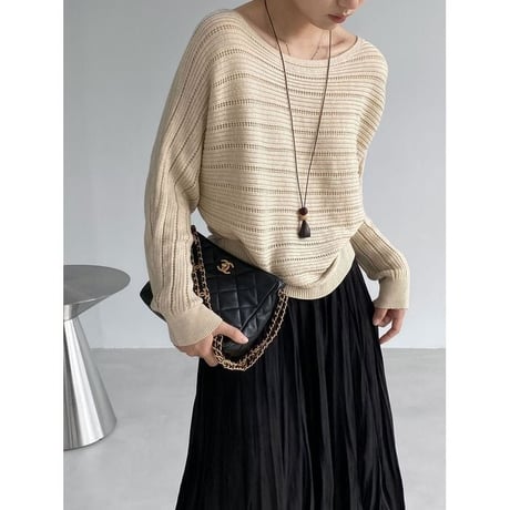 sheer knit dolman sleeve knit　NK2633