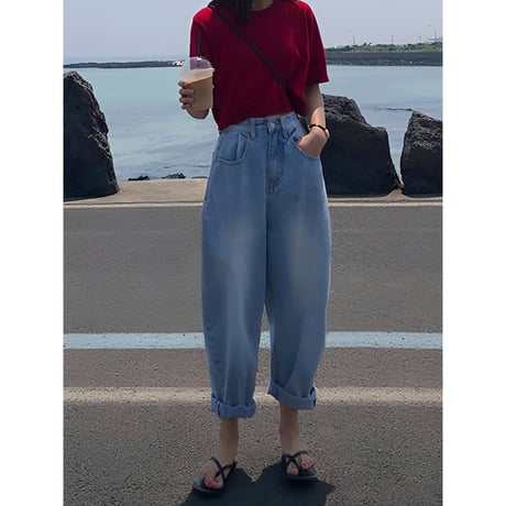 high waist wide denim pants　NK2764