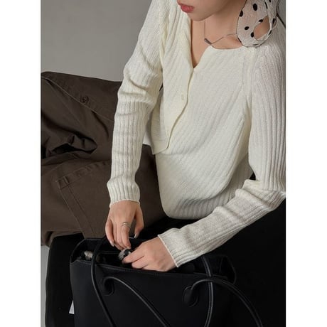 rib knit cardigan/4color　NK2662