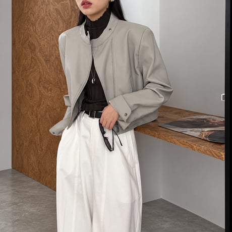 eco lether zip-up jacket　NK2570