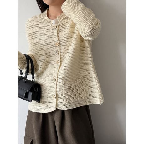 waffle knit cardigan　NK2636