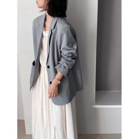 buckled apron layered jacket /2color　NK2579
