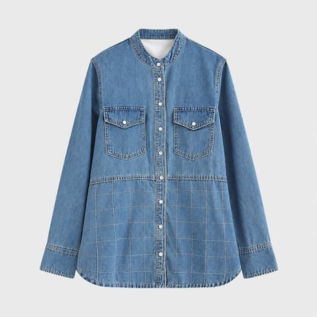 quilting switching denim shirt　NK2511