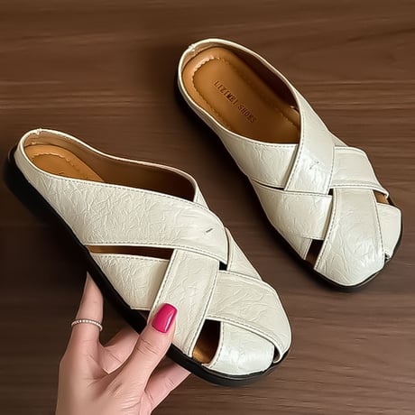 woven strap casual mules /2color　NK2334
