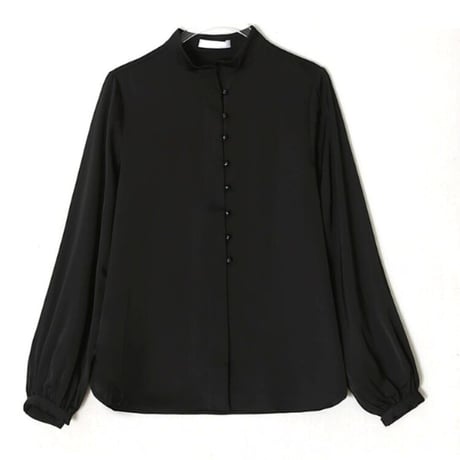 stand collar puff sleeve blouse　NK2516