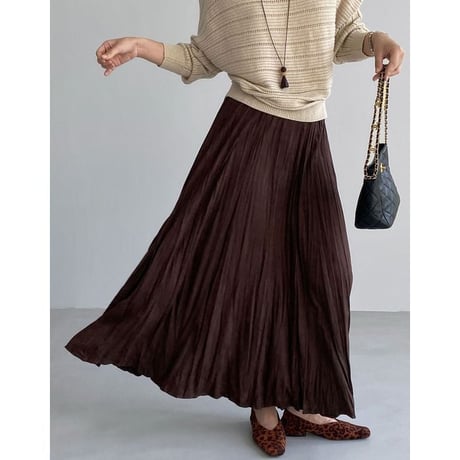 washer pleats long skirt　NK2654