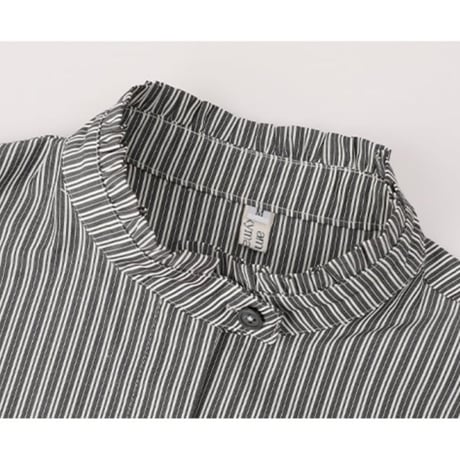 candy sleeve stand collar striped shirt/2color　NK2693