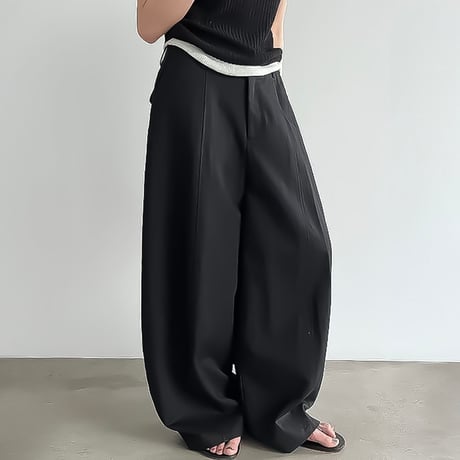 curve silhouette wide pants /3color　NK2393