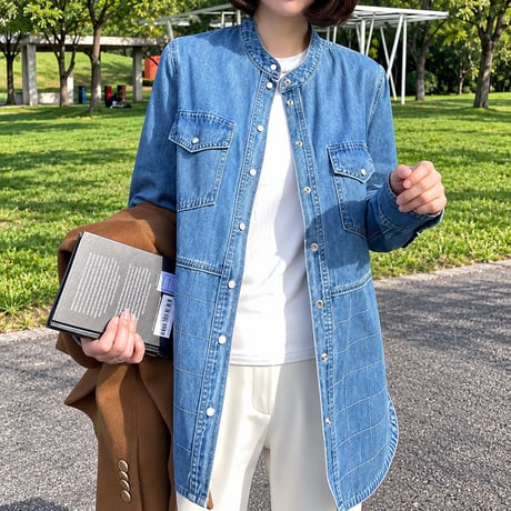 quilting switching denim shirt　NK2511