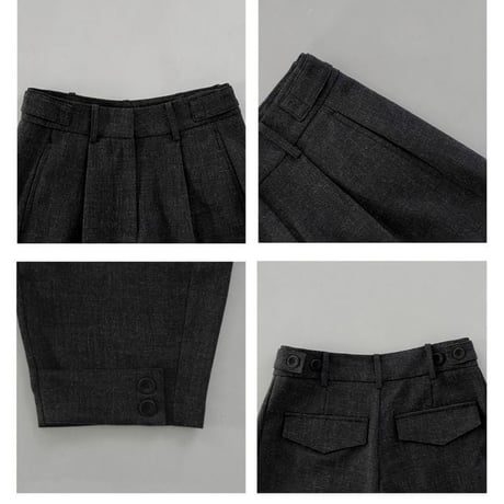 roll-up button hem tuck wide pants　NK2646
