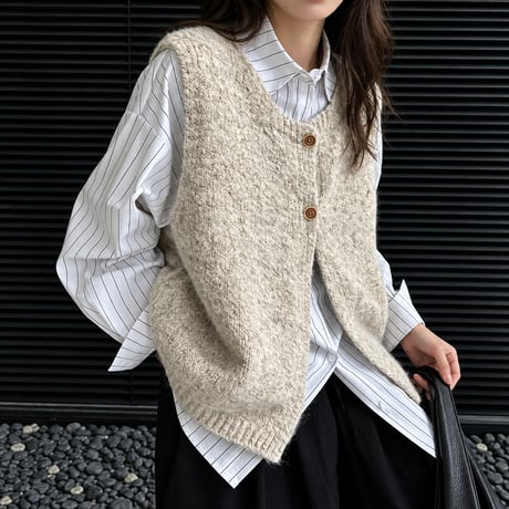 nuance color knit vest　NK2565