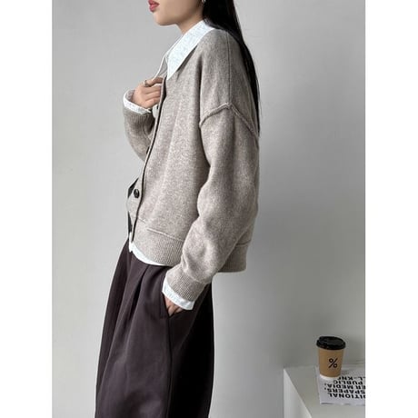 drop shoulder knit cardigan /4color　NK2771