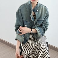 stand collar denim jacket　NK2496