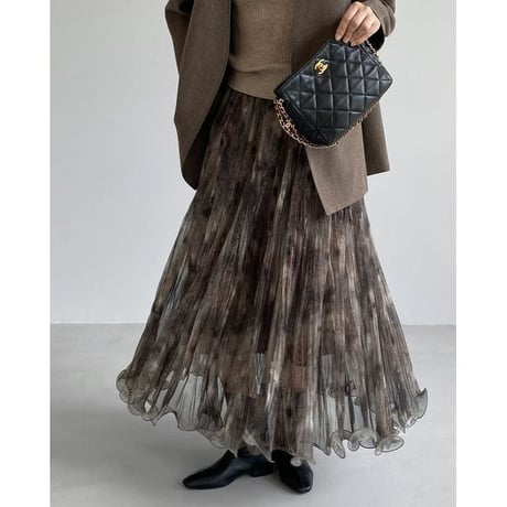 nuance sheer pleated skirt　NK2770