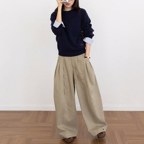 embroidered label knit pullover　NK2603