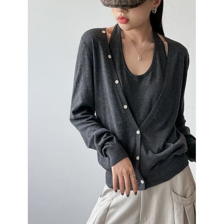 layered design knit top　NK2613