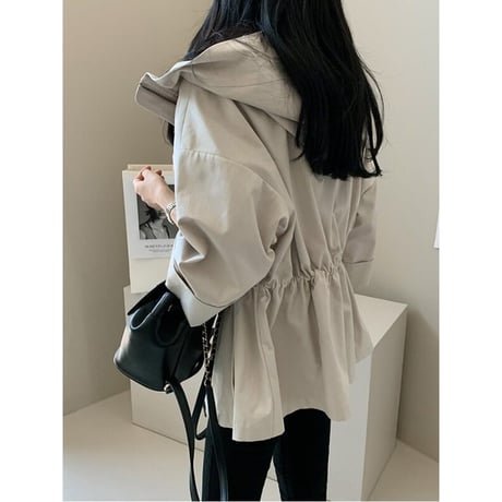 hooded jacket with drawstring waist /3color　NK2667