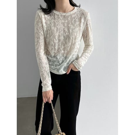 embroidered sheer top　NK2615