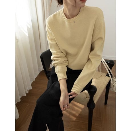 embroidered label knit pullover　NK2603