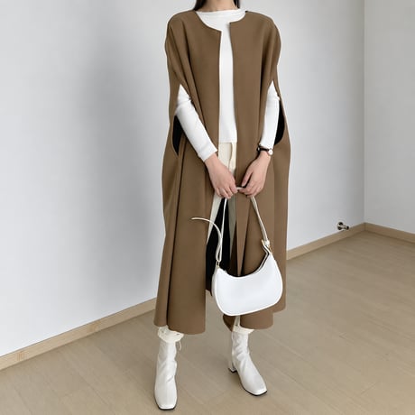 long cape gilet coat 3color/　NK2505